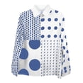 thumbnail image 5 of Otvok Womens Shirts Causal Button Tops Long-Sleeve Collared Shirt Polka-Dot Turndown Collar Shirt, 5 of 7