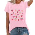 thumbnail image 3 of Trendfront Womens Strawberry Graphic Tops Crewneck Casual Short Sleeve Loose Fit Tee Trendy Fashion T Shirts Relaxed Pullover Daily Clothes, 3 of 5