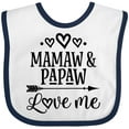 thumbnail image 3 of Inktastic Mamaw and Papaw Love Me Girls Baby Bib, 3 of 4