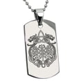 thumbnail image 1 of Stainless Steel Dragon Knot Skuld's Net Viking Rune Engraved Dog Tag Pendant Necklace, 1 of 1