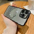 thumbnail image 2 of Compatible with iPhone 15 Pro Max Glitter Bling Case Diamond 3D Love Heart Gradient Shiny Rhinestone Wave Bumper Electroplate Cute Fashion Protection Shockproof Cover for Women Girls, 2 of 6