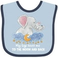 thumbnail image 3 of Inktastic My Gigi Loves Me to the Moon and Back Elephant Family Boys or Girls Baby Bib, 3 of 4