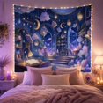 thumbnail image 2 of Fantastical Circular Library with Study Night Viewed, Cozy Farmhouse for Farmhouse Decor Lovers, Wall Decor, Mother'S Day Gift, Tapestry Wall Hanging for Dorm and Living Room, 2 of 7