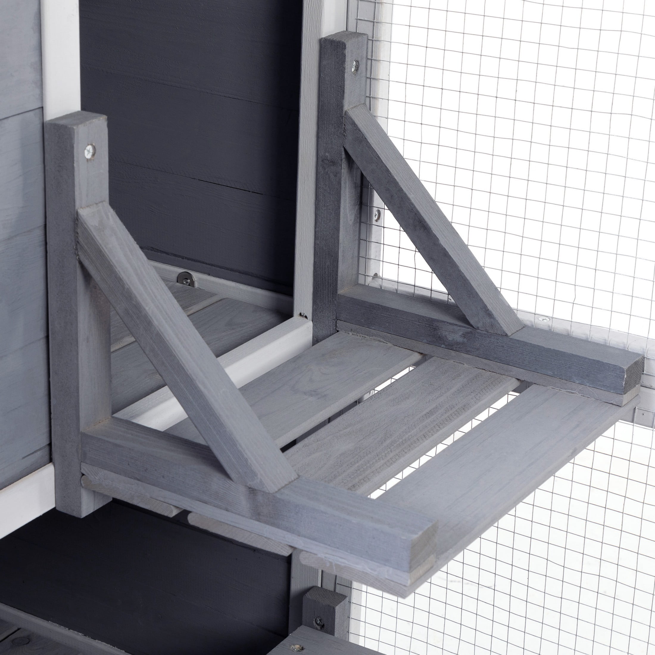 Premium 4-Tier Cat Tree House - Extra Large Indoor/Outdoor Cat Condo with Weatherproof Roof, 2 Jumping Platforms & Spacious Compartments for Multiple Cats, Waterproof Wooden Pet Tower(grey)