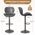 thumbnail image 4 of Hawsaiy Modern Swivel Bar Stools Set of 4, PU Leather Bar Chairs with Back & Footrest, Adjustable Height 22.2"-31" for Kitchen Island,Dark Brown, 4 of 8