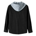 thumbnail image 4 of Mens Hoodies Sweatshirt Pullover Thickened Solid Colour Textured Fashion Mens Autumn And Winter Clothes,Black,L, 4 of 4