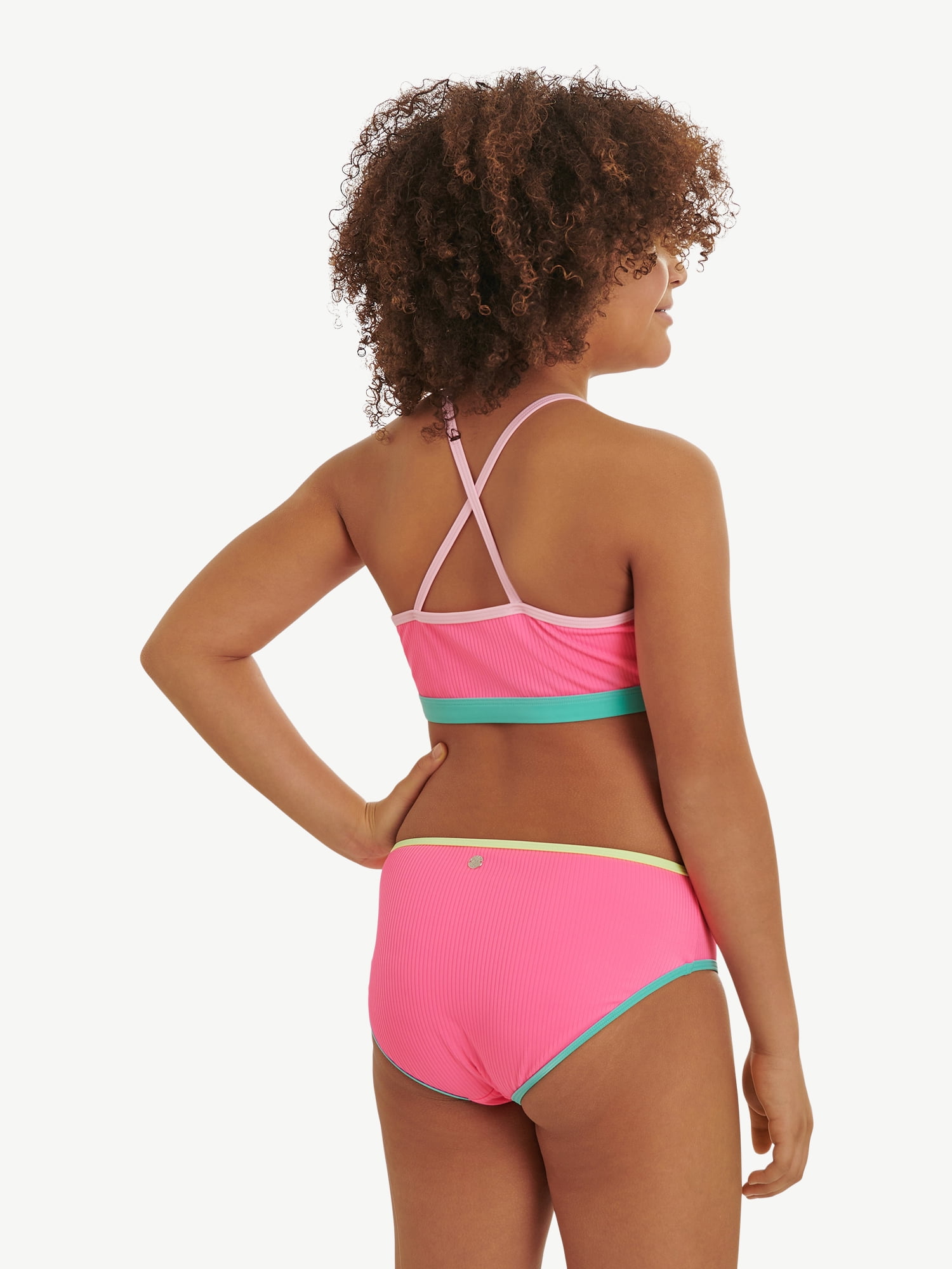 Justice Girls Two-Piece Bikini with Cross Back Straps, Sizes 5-18