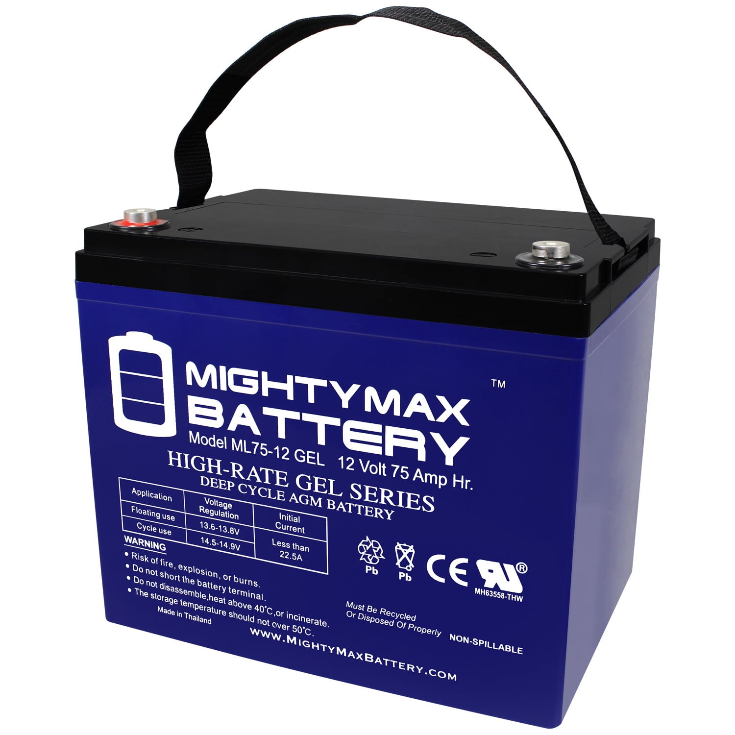  NPP NP12-75Ah Rechargeable 12V 75 Ah Sealed Lead Acid Battery  for Scooter Pride Mobility Jazzy Select Electric Wheelchair : Health &  Household