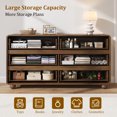 thumbnail image 2 of Aufeile Dresser for Bedroom, 6 Drawer Dresser & Chest of Drawers, 53" Modern Chest of Drawers with Curved Profile Design, Wood Dresser Storage Organizer for Adults, Walnut, 2 of 9