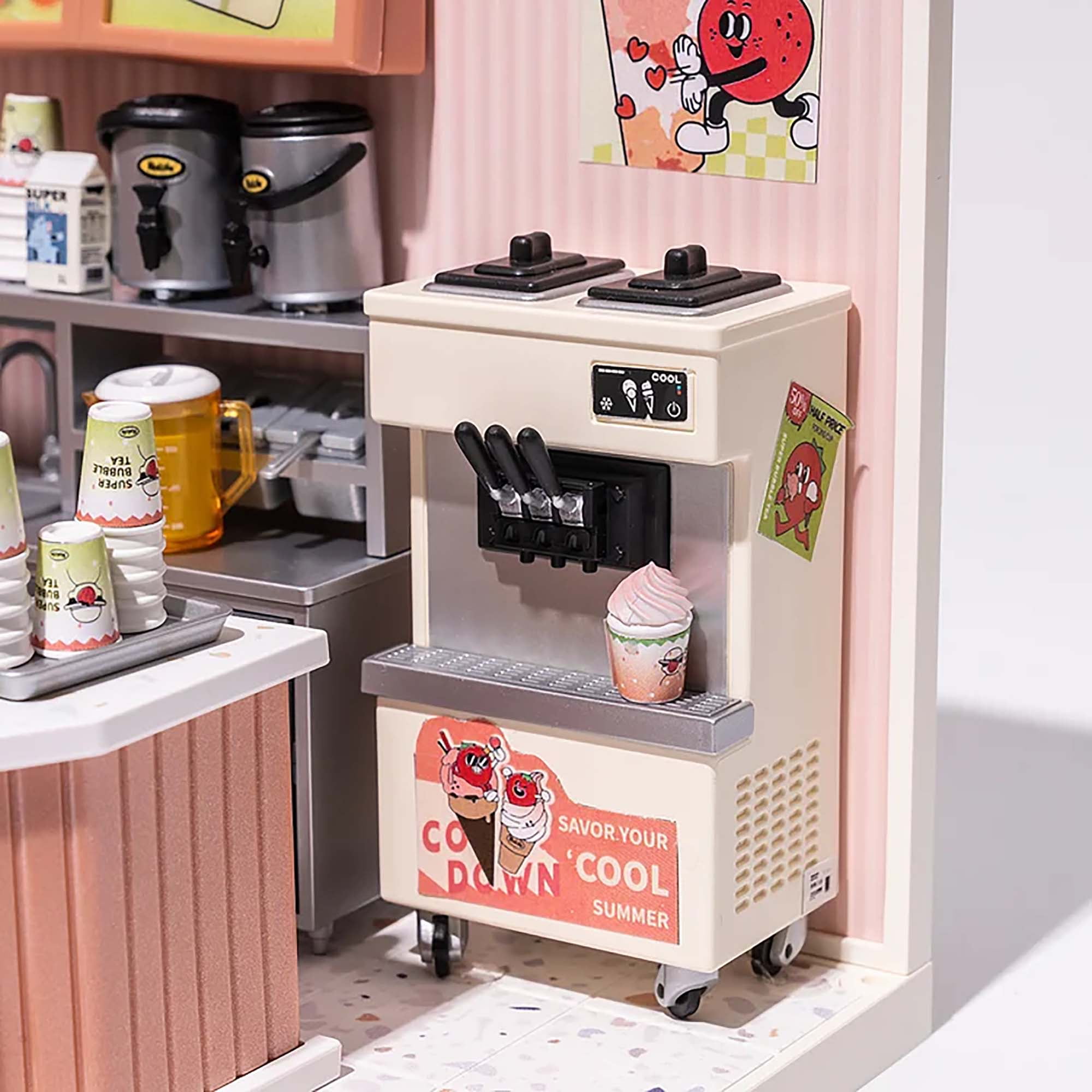 Rolife Super Creator Double Joy Bubble Kids Tea Plastic DIY Miniature Wooden House Kit