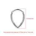 thumbnail image 2 of 16g Surgical Steel Teardrop Septum Hoop Hinged Septum Rings for Women 16 Gauge Silver Septum Jewelry 10mm Septum Ring, 2 of 5