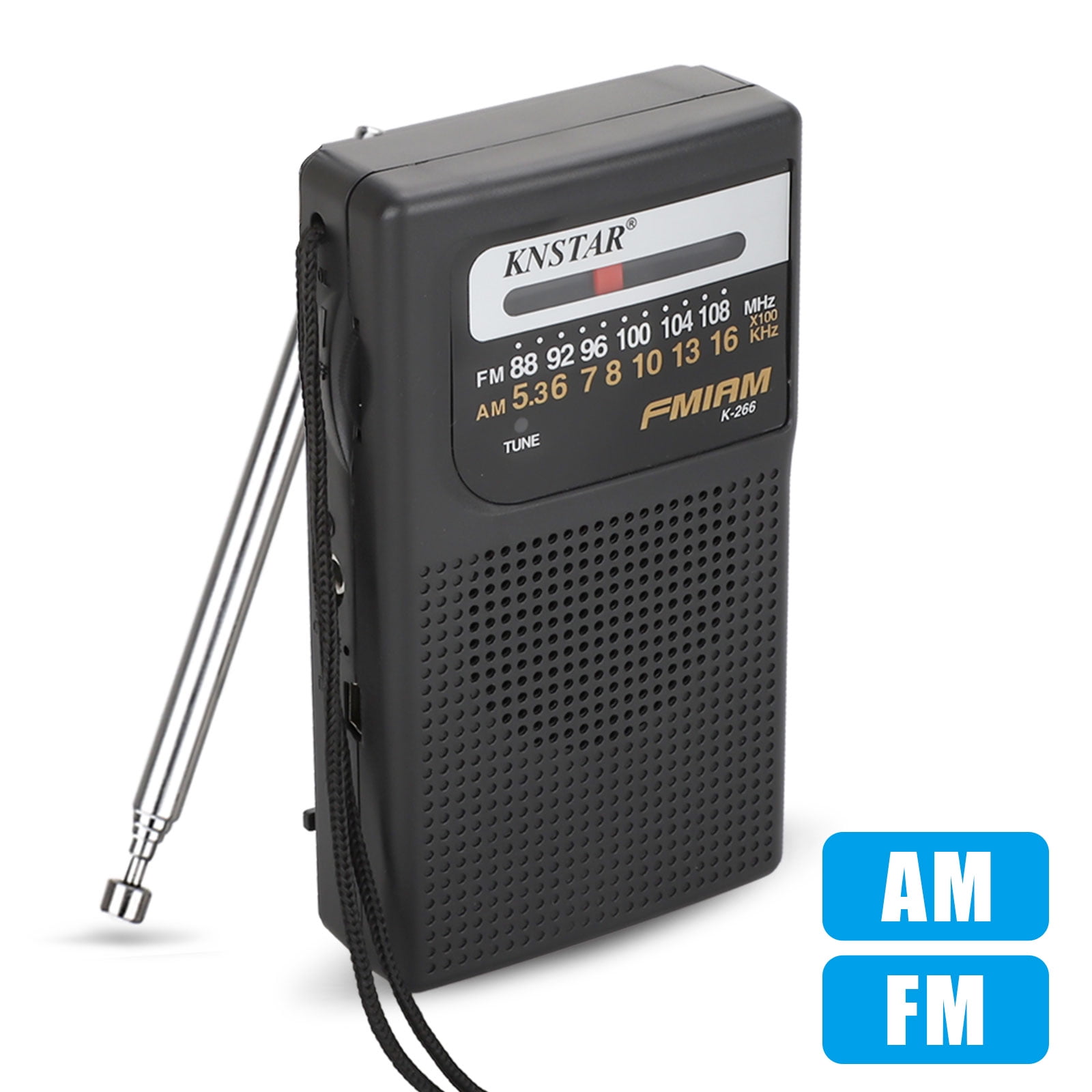 TSV Portable Transistor Radio Battery Operated AM FM Radio for