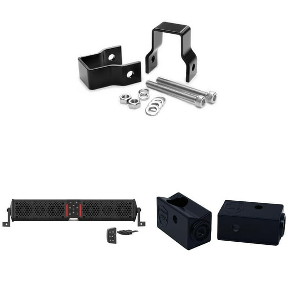 Wet Sounds STEALTH-XT-6-B Wet Sounds STEALTH XT 6 Speaker All-In-One Amplified Bluetooth Soundbar With Remote – Black with Slider Brackets and 1.00" Square Clamps