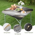 thumbnail image 4 of Gray White Marble Gold Wave Pattern Square Fitted Tablecloth with Elastic Edge,Square Table Cover,Washable Elastic Table Cover for Home Kitchen Party Decor 34"x34", 4 of 6