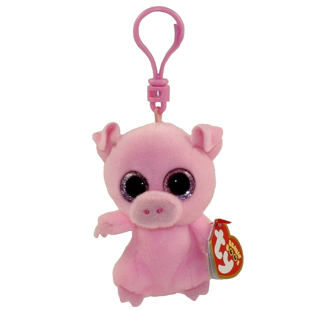 TY Beanie Boos POSEY the Pig Glitter Eyes Plastic Key Clip 3 inch Limited Exclusive