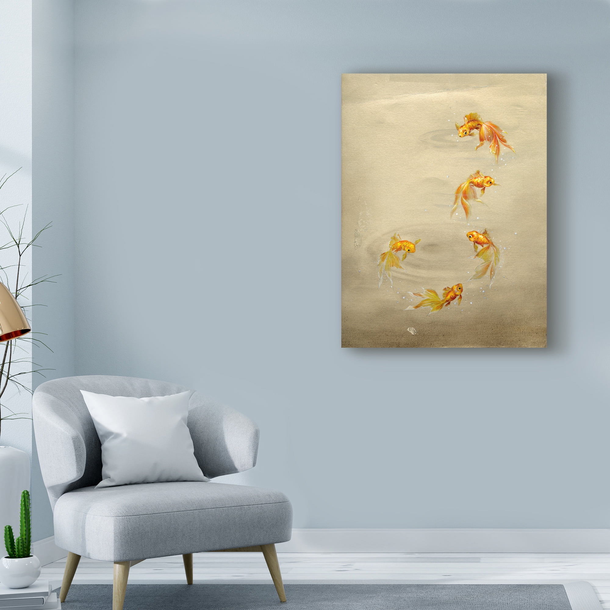 Trademark Fine Art 'Glittering Goldfish' Canvas Art by Peggy Harris