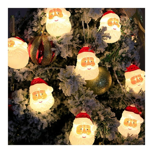 Santa Head Rope Lights Christmas Led Lights Santa Claus Led Lights Festive Waterproof Hanging Decor for Weddings Parties Home