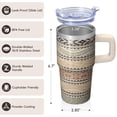 thumbnail image 3 of Bohemian Printed Insulated Mug 20oz with Lid & Straw - Stainless Steel Double Wall Vacuum Travel Tumbler, Leakproof Thermal Coffee Cup, 3 of 5