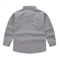 thumbnail image 4 of LNMQLPDBS Boys Dress Shirts Toddler Expandable Collar Button Down Shirt Long Sleeves Solid Casual Lapel Shirts Boys Tops for Spring Summer Grey 11-12 Years, 4 of 8