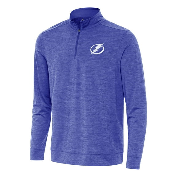 Men's Antigua Heather Royal Tampa Bay Lightning Bright Quarter-Zip Top