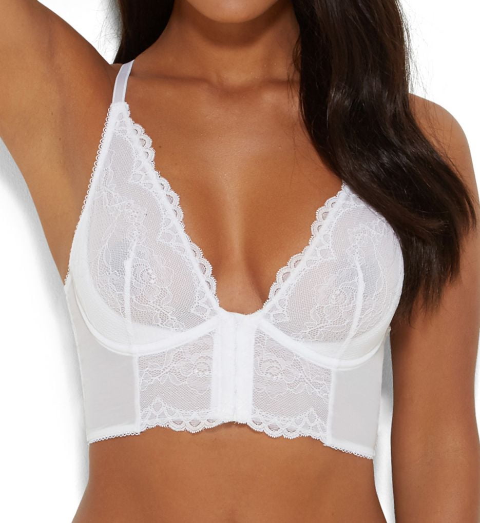 Women's Gossard 7718 Superboost Lace Deep V Underwire Bralette (White 32B)