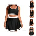 thumbnail image 1 of Womens Swimsuits Tankini Plus Size Deep V Neck Slimming Tummy Control Swim Dress with Bottom Two Piece Bathing Suits Woman, 1 of 8