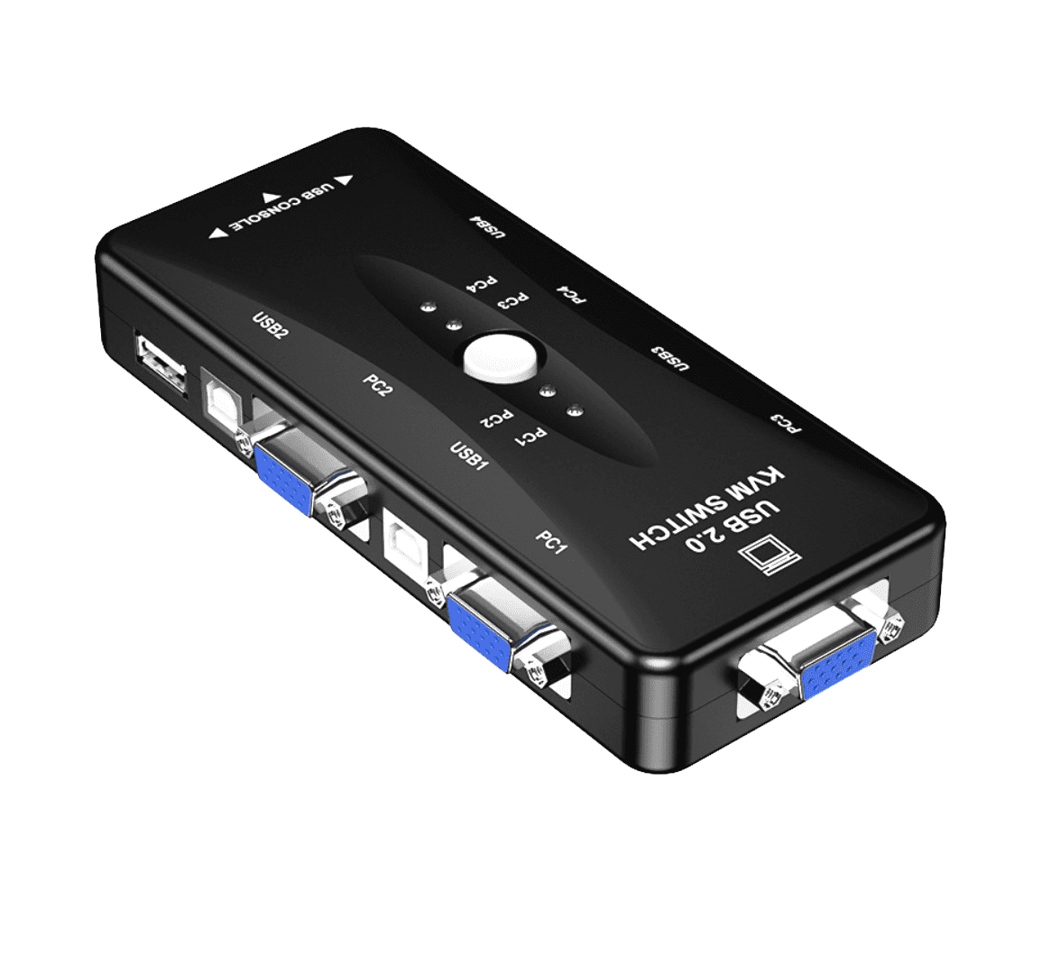 KVM Switch VGA, 4 Port USB VGA KVM Switch 4 hosts screen keyboard and