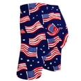 thumbnail image 4 of Women's 4th of July Shorts American Flag High Waisted Red White Blue USA Patriotic Yoga Workout Independence Day Outfits, 4 of 5