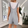 thumbnail image 6 of Wide Leg Shorts Jumpsuits for Women Adjustable Strap O Neck Summer Casual Solid Color Romper Gray,XL, 6 of 6