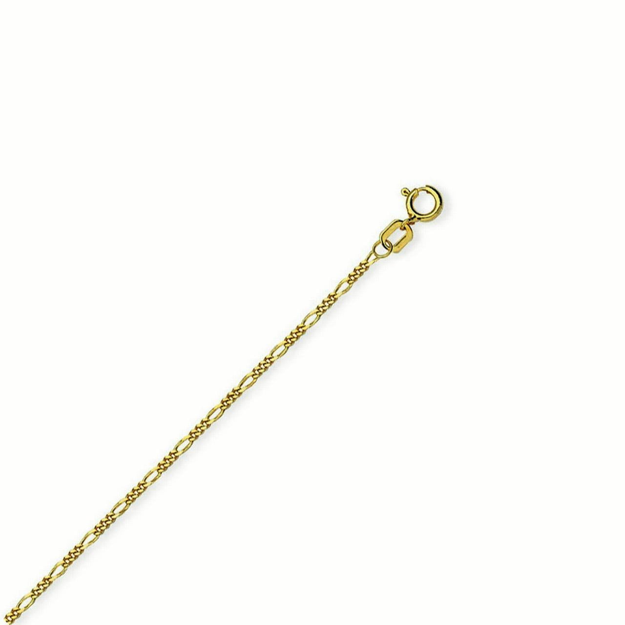 14KT  GOLD EP 15 INCH 2MM FIGARO CHILDRENS COMFORT  NECKLACE WITH YOUR INITIAL 