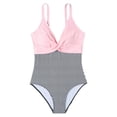 thumbnail image 4 of Wyzesi Women'S Color Matching Swimsuit Low Compression Fit Swimwears Grey S, 4 of 6