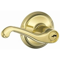 Schlage Flair Bright Brass Entry Lever KD4 1-3/4 in.
