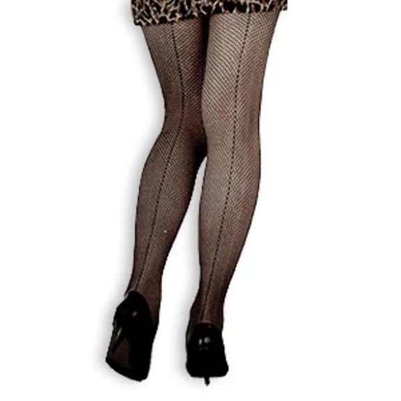 Music Legs Women's Women's Fishnet Tights with Seams 922-BLACK