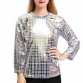 thumbnail image 1 of EGNMCR Blouses et Chemises à Manches Longues Col Rond Tenue de Performance Pailletée pour Enfants T-shirt à Manches Longues Col Rond pour Enfants polyester top, 1 of 6