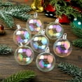 thumbnail image 4 of 12/24/36 Pcs Christmas Iridescent Ornaments Ball Clear Plastic Bubbles Cauldron Halloween Hanging Ornament Balls Bulk Wedding Decorative Rainbow Hanging Craft for DIY Witch Magic Pot, 4 of 7