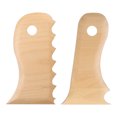 thumbnail image 1 of Uxcell 2pcs Pottery Ribs Trimming Tools Pottery Profile Curved Shaper Wave Design Tool Beech for Carving Ceramics Clay, 1 of 6