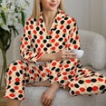 thumbnail image 6 of Logiee Table Tennis Rackets Print Womens Pajamas Set,Long Sleeve Sleepwear,Button Down Lounge Set 2 Pieces,Soft Nightwear Pjs Set-Medium, 6 of 7