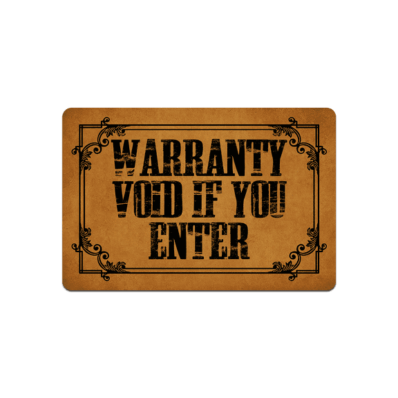 IFHUH Warranty Void If You Enter Doormat Home and Office Decorative Indoor/Outdoor/Kitchen Mat Non-Slip Rubber 30"(L) by 18"(W)