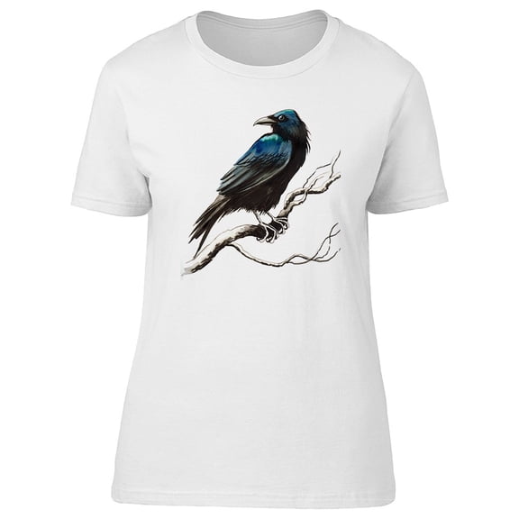 Raven On Branch T-Shirt Men -Image by Shutterstock, Male Small