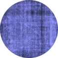 thumbnail image 1 of Ahgly Company Machine Washable Indoor Round Abstract Blue Modern Area Rugs, 7' Round, 1 of 4