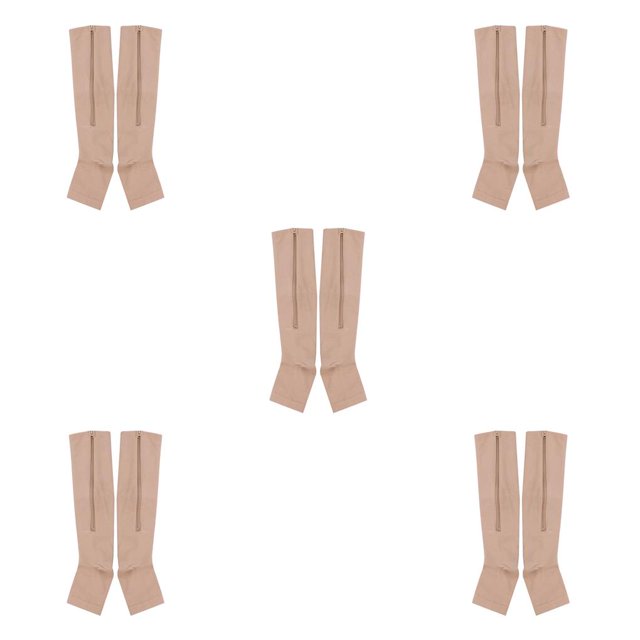 Guardurnaity Calcetín de compresión con cremallera de nailon a la moda, soporte para la rodilla y la pierna, punta abierta, prevención de venas varicosas, Type2 NO2 Guardurnaity CBP042429