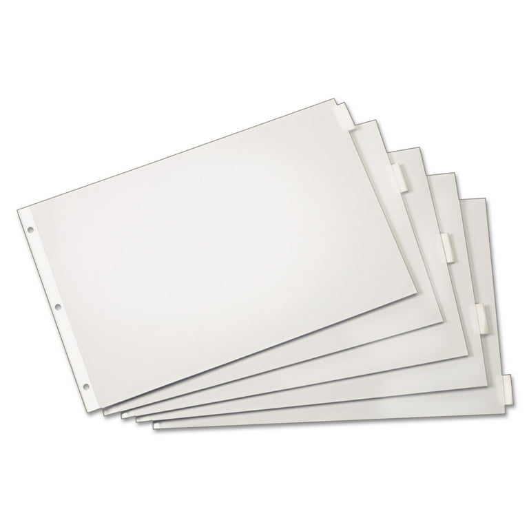 Paper Insertable Dividers, 5-Tab, 11 x 17, White, Clear Tabs, 1 Set Paper Insertable Dividers, 5-Tab, 11 x 17, White, Clear Tabs, 1 Set