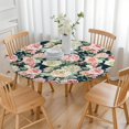 thumbnail image 3 of Round Fitted Tablecloth with Elastic Edges Fits 36"-44" Round Tables Pioneer Colorful Floral Waterproof Table Cover Washable Indoor and Outdoor for Party Kitchen Dinner Banquet Patio Picnic, 3 of 7
