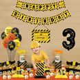 thumbnail image 6 of Construction Party Supplies for Kids' 3rd Birthday, Dump Truck Balloons, Happy Birthday Banner, Number 3 Balloon, Cupcake Toppers for Boys' Decoration 40 Pack, 6 of 6