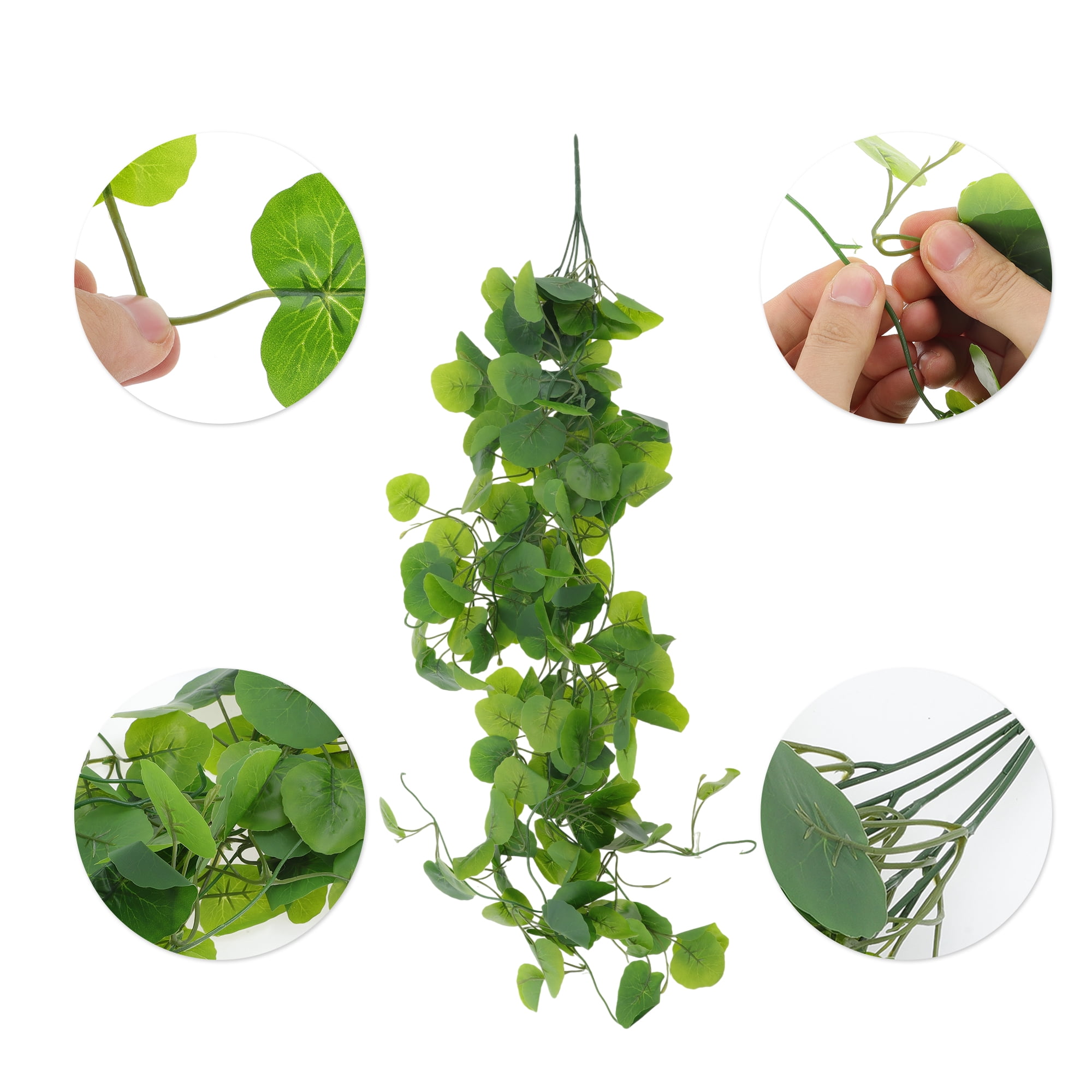 Unique Bargains 2pcs Fake Vines 41.34" Faux Greenery Artificial Hanging Ivy Plants