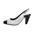 thumbnail image 3 of PEERAGE Roxy Women Extra Wide Width Leather Slingback WHITE/BLACK 8, 3 of 6