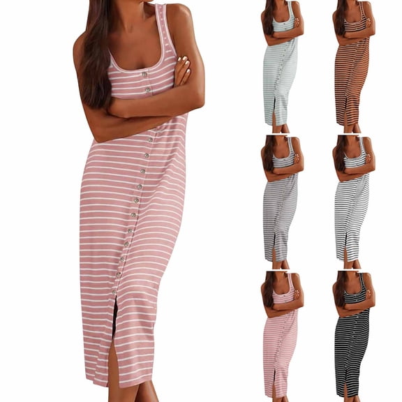 Ahuyic Womens Casual Dress,Womens Plus Size Dress,Womens Summer Printing Button Vent Short Sleeve-Neck Dress,Green,XXL