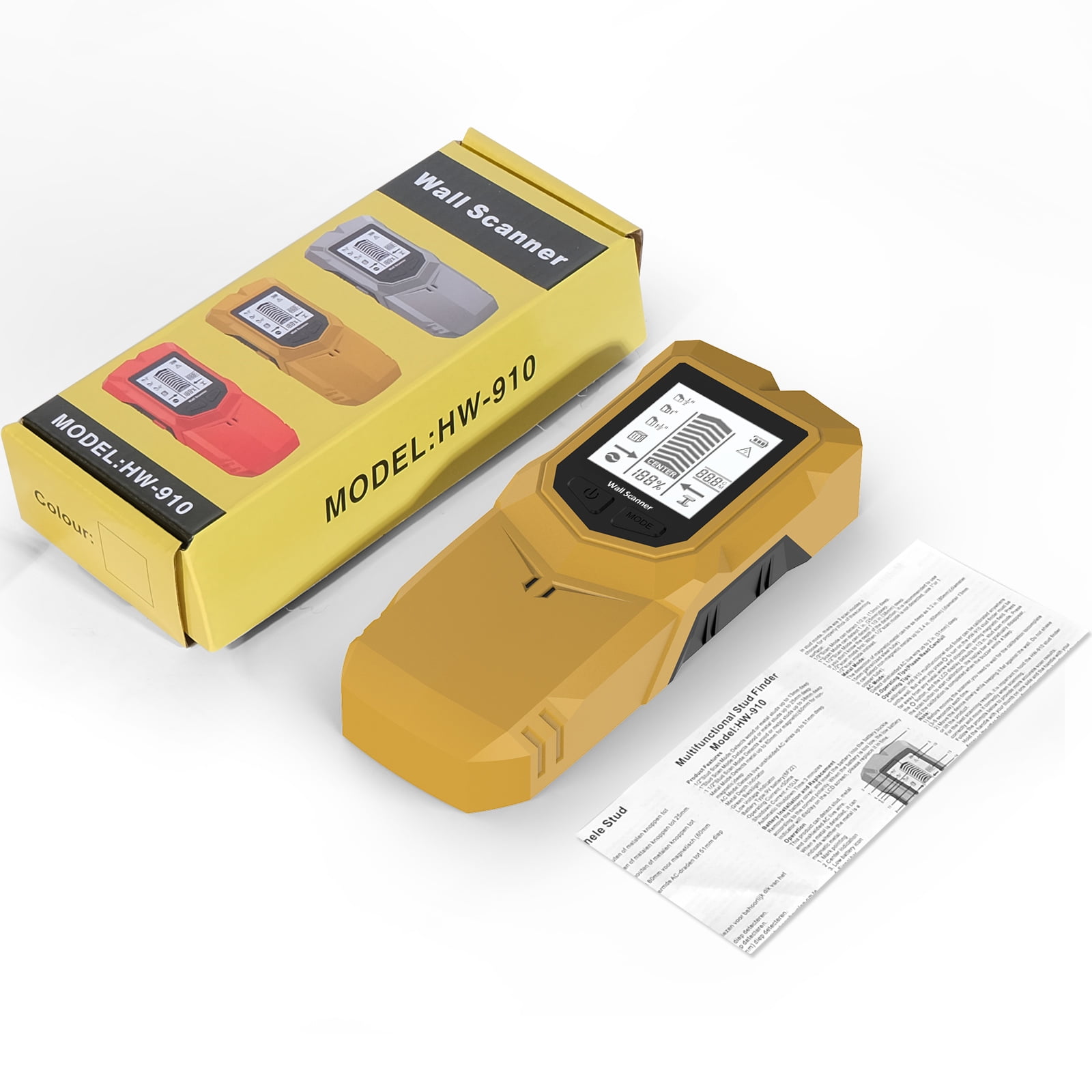 Multi-Surface Wall Scanner With Depth Detection For Metal Wiring In Ceilings Floors & Electrical Installations