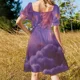 thumbnail image 5 of Vestido gótico Zig Zag con mangas recortadas, vestido sensual para mujer, disfraz de verano para mujer, 5 of 7