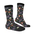 thumbnail image 3 of Uemuo Mushrooms Pattern Women's Crew Socks, Soft Durable Breathable Moisture-Wicking with Odor Control Cotton socks, 3 of 9